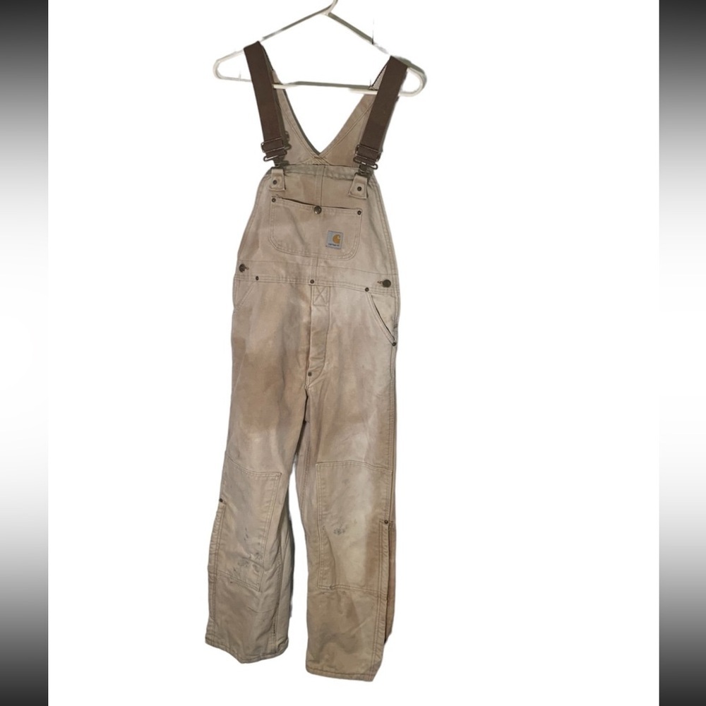 Carhartt XL Tan‎ Double Knee Vintage 90s Overalls